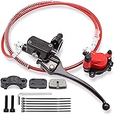 Upgraded mini bike brake kit Hydraulic Brake Assembly the Left Of The 7/8" Handlebars 50 inch Hose Tube Master Cylinder Calip