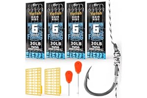 Vipfish 20 Pack Pre-Tied Carp Rigs with Sharp Hooks, Swivel & PE Line – Hook The Big One with Boilies, Pellets & Corn – The Ultimate Carp Fishing Equipment