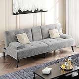 Shintenchi Futon Sofa Bed, Velvet Foldable Couch