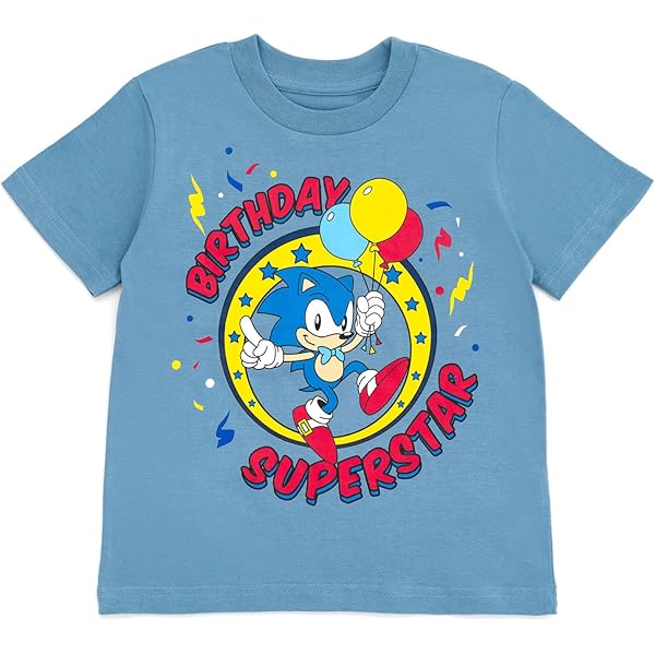Sonic The Hedgehog - T-Shirt - Garçon, Bleu, 9-10 ans