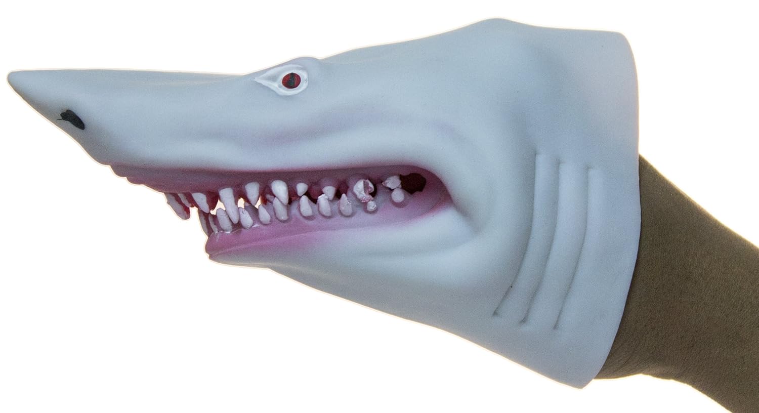 Soft Rubber Realistic 6 Inch Great White Shark Hand Puppet (White) by Fun Stuff