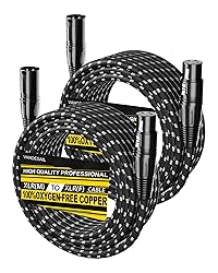 VANDESAIL XLR Cables 25ft 2 Pack Durable Nylon