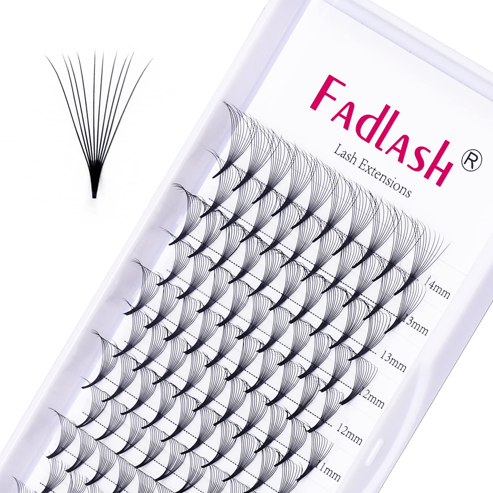 Volume Lash Extensions 10D Premade Russian 0.07 C Curl 8-14mm Mixed Pre-Made Fan Lashes