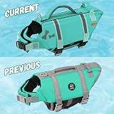 EMUST Dog Life Vest Reflective Strips Adjustable Turquoise L view 8