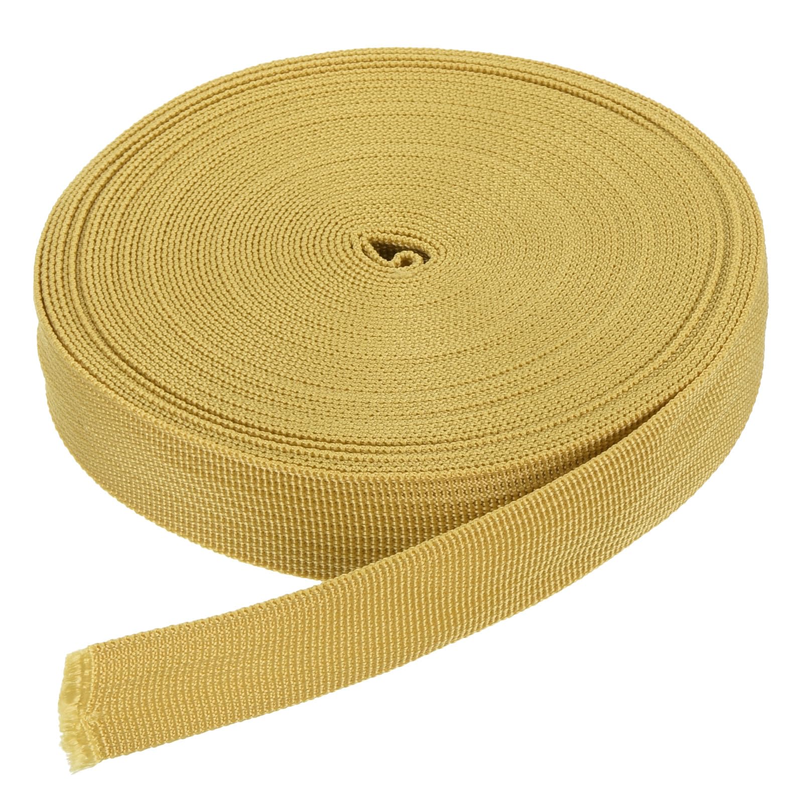 DMiotech 10 Yard x 1 Inch Width Nylon Webbing Strap Poly Flat Webbing Strapping for DIY Craft Backpack Strapping, Sewing, Outdoor Gear Repair, Gold Tone