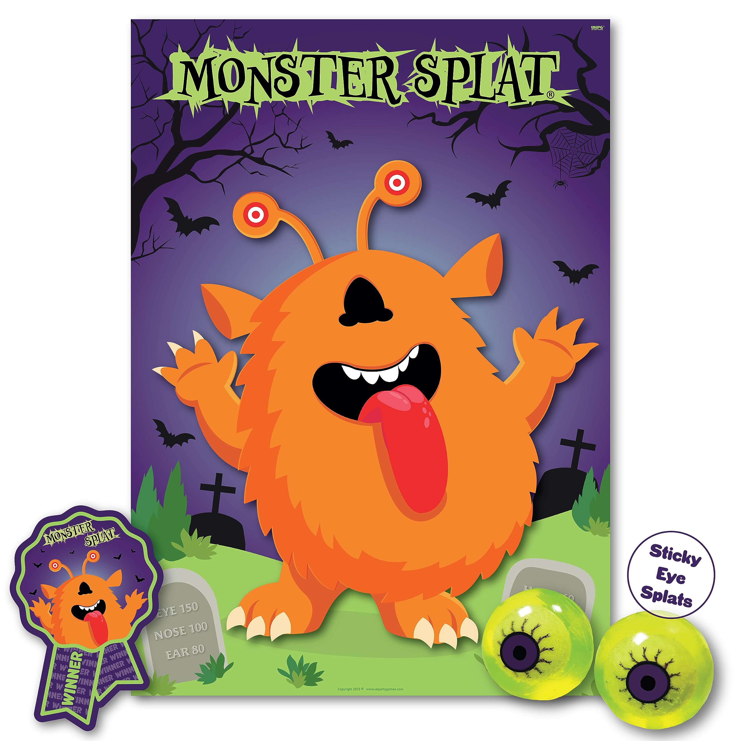 Halloween Party Game – MONSTER SPLAT | Unlimited Players | Winner Prize and XL Poster Included for Halloween Party, Halloween Decoration, Halloween Party Supplies, Halloween Games