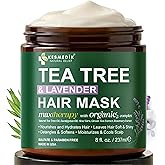 KESMEDIK Tea Tree Lavender Mint Hair Mask with Biotin & Argan Oil, Deep Conditioning Hair Mask for Coarse & Dry Damaged Hair, Scalp Itch Relief, Hydrating Hair Mask for Men & Women | Tea Tree Hair Mask