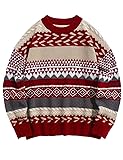 Flygo Men's Vintage Grandpa Sweater Crewneck