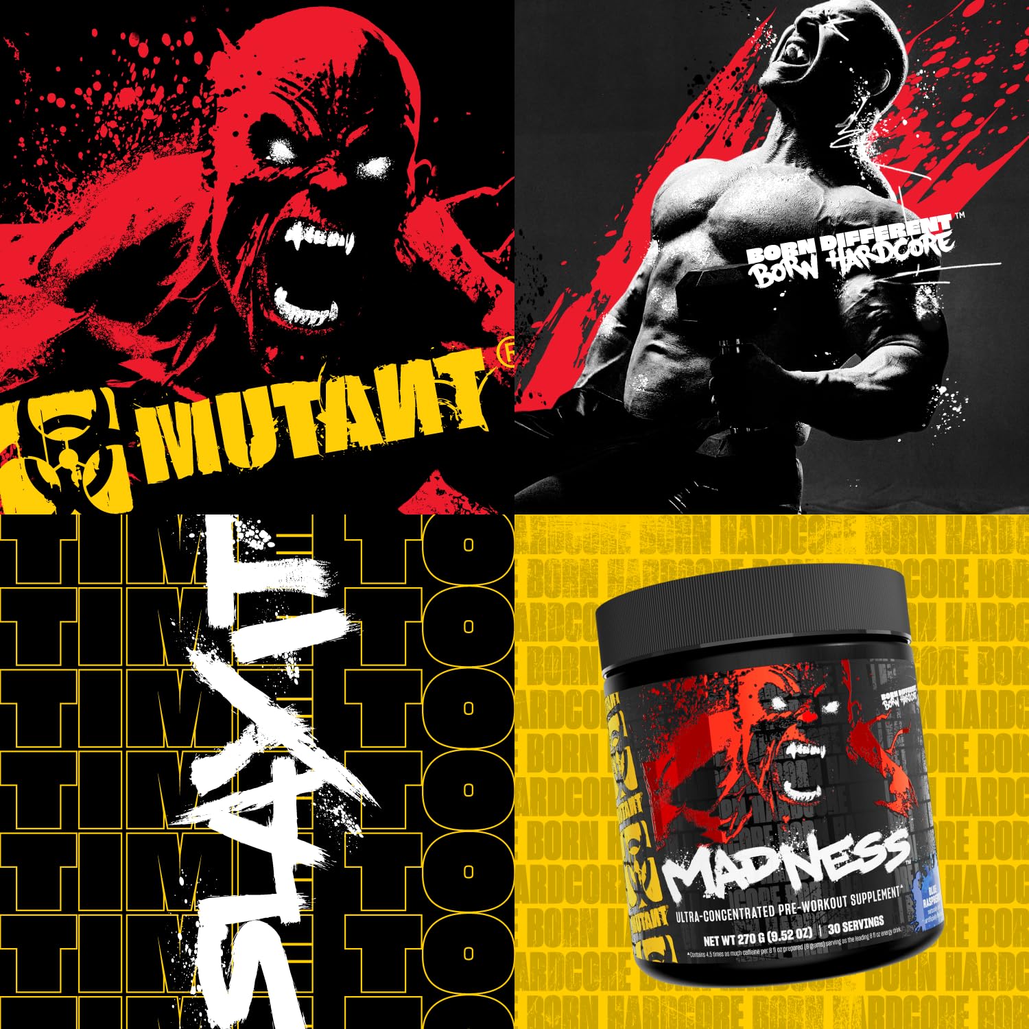 Mutant Madness | Pre Workout Powder Performance and Pump Blend Includes L-Citrulline, Beta-Alanine, Taurine, L-Tyrosine (Lemonade)