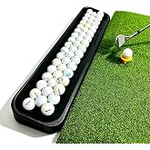 Golf Ball Tray for Hitting Mats,Hold 100 Balls,Durable for Indoor/Outdoor | High-Strength Plastic Golf ball tray for Hitting Mats,100-Ball Capacity,5 Drainage Holes,Ideal for Golf Practice(Black)
