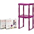 Tools for School Adjustable Locker Shelf Strong ABS Plastic -Width Adjusts from 8"-12.5" & Height Adjusts from 10"-14" - Patented Design - Beware of Cheap IMITATIONS - 2Pck (Pink)