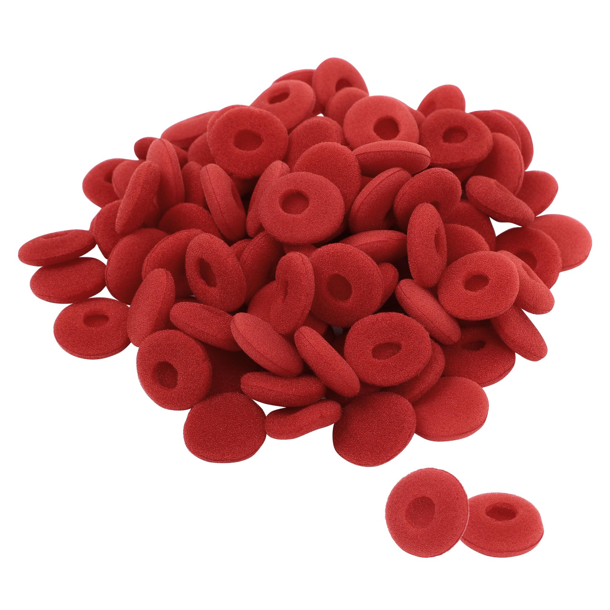 sourcingmap 100 Pcs Replacement Earbud Tips, Soft Sponge Ear Tips Buds for Diameter 13mm-18mm Earphone Headsets Accessories, Foam Cushions Eartips Headphone Covers, Red