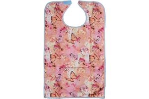 CELLEY Adult Bib for Eating with Crumb Catcher - Washable and Reusable Clothing Protector for Elderly