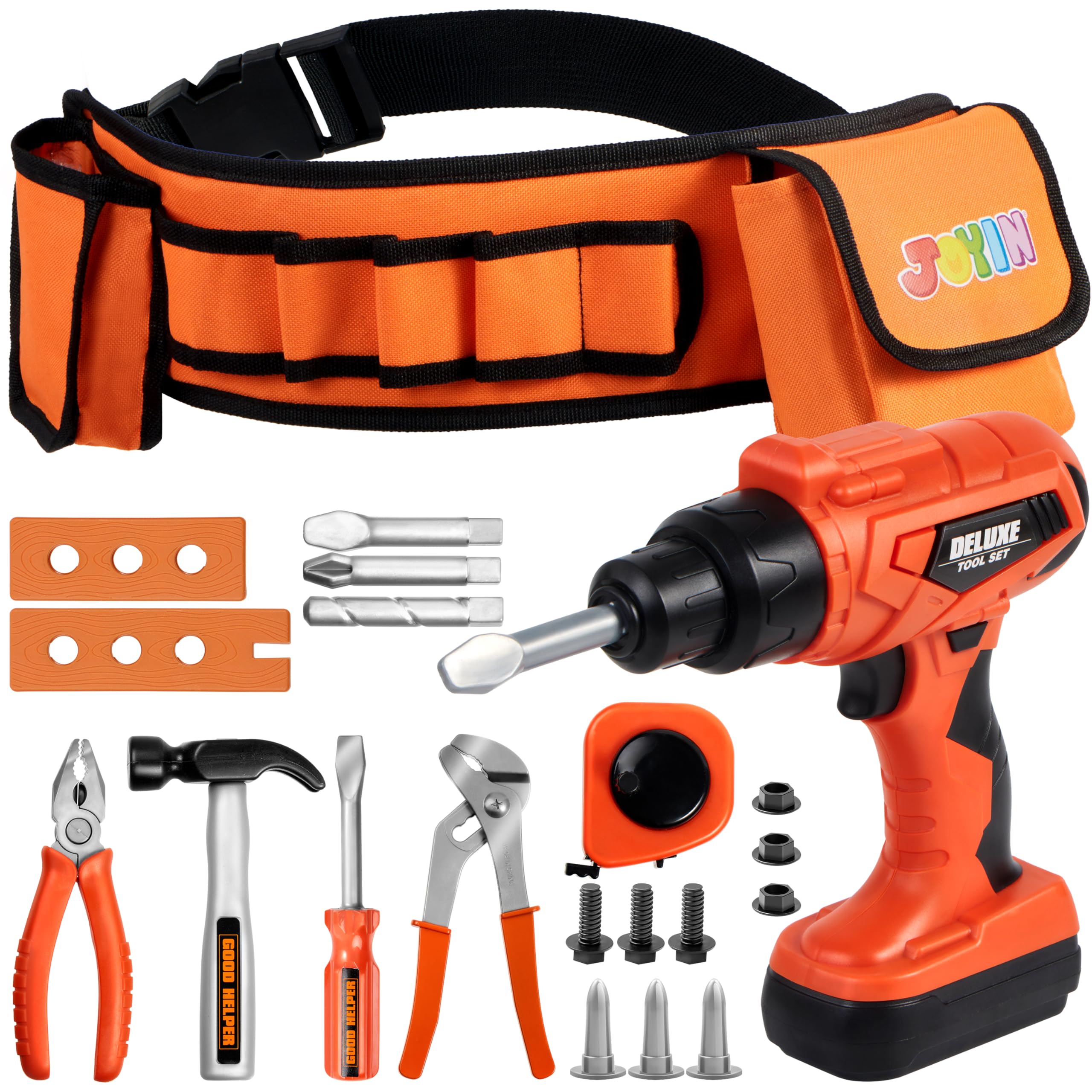 Photo 1 of JOYIN 19Pcs Kids Tool Set, Construction Belt & Electronic Drill, Pretend Role Play Toddler Power Toy for Boys Girls Birthday Gifts Outdoor Preschool Ages 3 4 5 6 7 Years Old