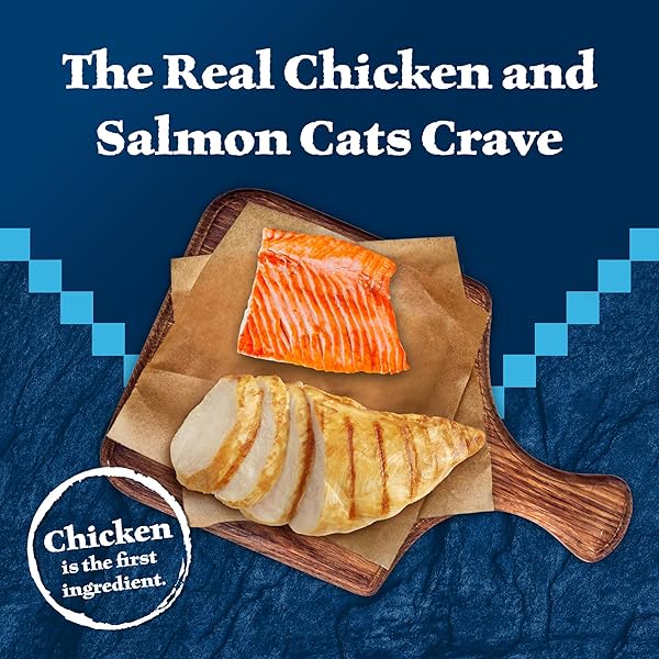 BLUE BUFFALO WILDERNESS WILD DELIGHTS MEATY MORSELS NATURAL WET CAT FOOD, CHICKEN & SALMON IN TASTY GRAVY, 3-OZ. CANS, 24-PACK
