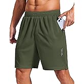 COOFANDY Mens Athletic Running Shorts with Zipper Pockets Quick Dry 7" Gym Workout Training Shorts