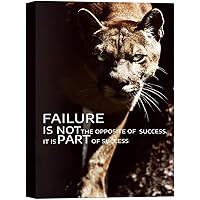 SIGNWIN Canvas Wall Art Failure is Not The Opposite of Success. It is Part of Success with a Tiger Photo Inspirational Quotes Digital Art Contemporary for Living Room, Bedroom, Office - 12x18 inches