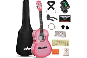 ADM Beginner Acoustic Classical Guitar 36 Inch Nylon Strings Wooden Guitar Bundle Kit for Kid Boy Girl Student Youth Guitarra