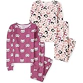 The Children's Place girls Long Sleeve Top and Pants Snug Fit 100% Cotton 2 Piece Pajama Set