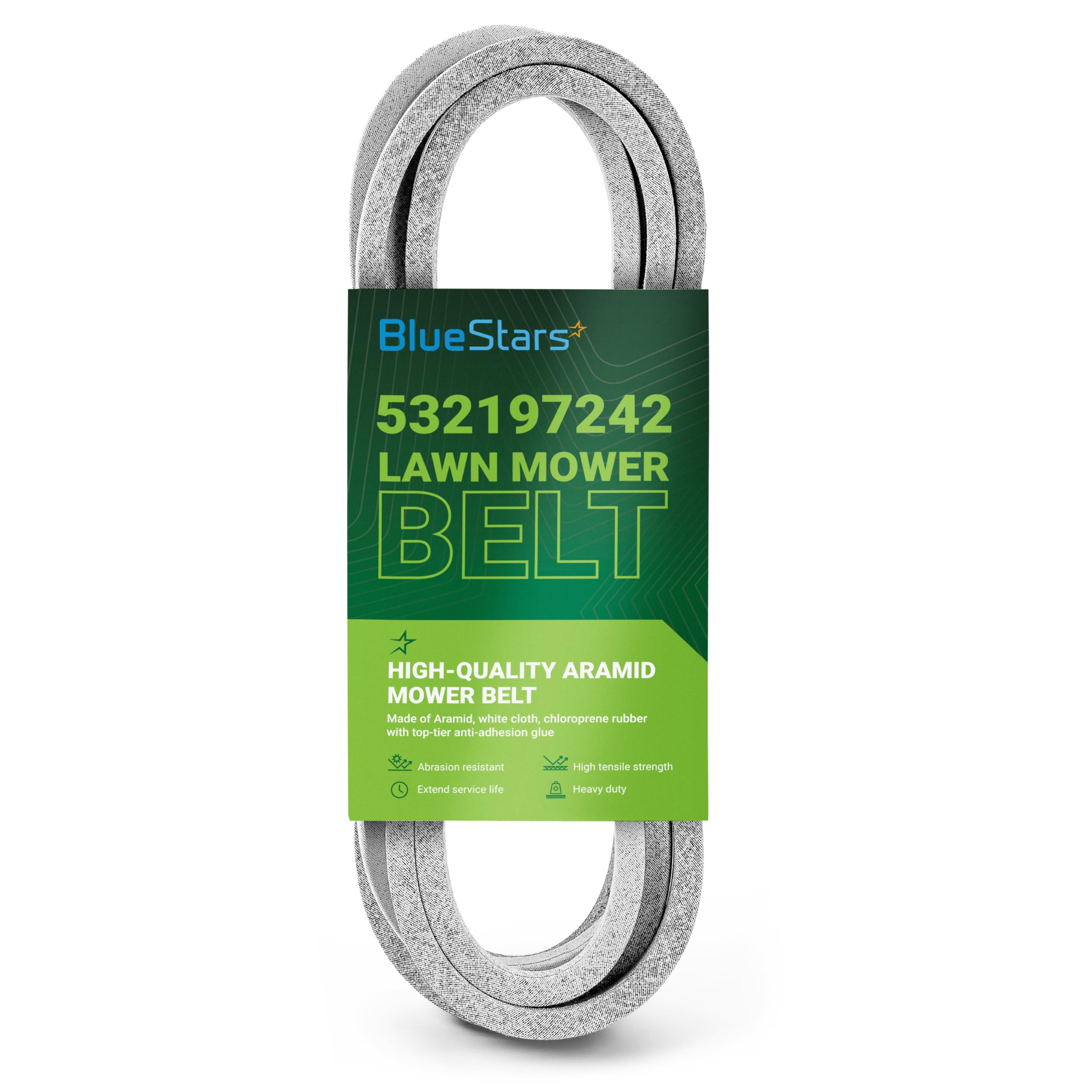 Photo 1 of BlueStars 532197242 Mower Deck Belt - for Husqvarna YTH24V48 YTH24K48 YTH2348 YTA24V48 Craftsman AYP Poulan Lawn Tractors with 48" Mower Deck | Aramid Cord |138.75" x 0.65"