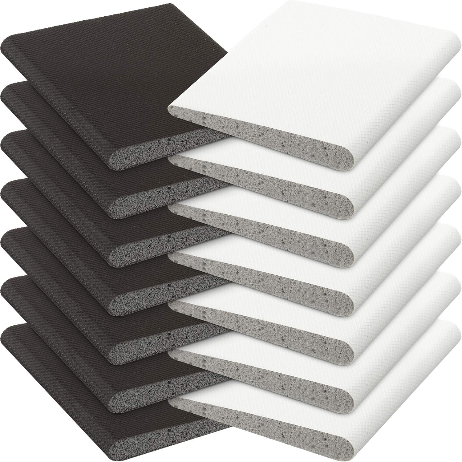 Draft Stoppers - 14 Pieces Door Corner Seal Exterior Door Jamb Frame Seal Door Draft Stopper with Adhesive for Weather Stripping and Draft Protection Foam Corner Seal (Black and White)