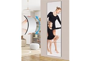 CANHARD Unbreakable Full Length Wall Mirror Tiles,Shatterproof Mirror for Kids Extra Thick 1/8" 4 Pack 10"x10", Long Mirrors for Bedroom Door,Workout for Home Gym Body,Closet Mirror Wall,Home Gym Mirror