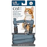 Catit Nylon Adjustable Cat Harness and Leash Set, Large, Blue