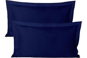 BEDSUM 100% Brushed Microfiber King Pillow Shams Set of 2, Super Soft and Cozy, Wrinkle, Fade, Stain Resistant 20x36 Oxford Pillowcases, 20x36 Inches, Navy Blue