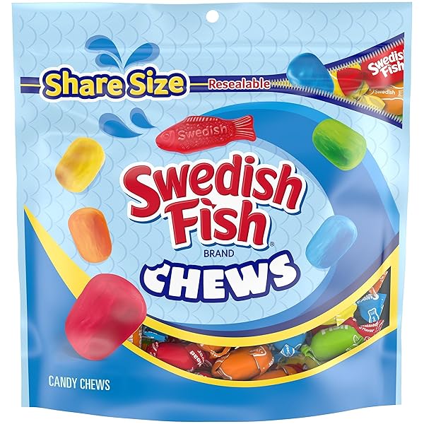 SWEDISH FISH CHEWS SOFT & CHEWY CANDY, SHARE SIZE, 8.12 OZ