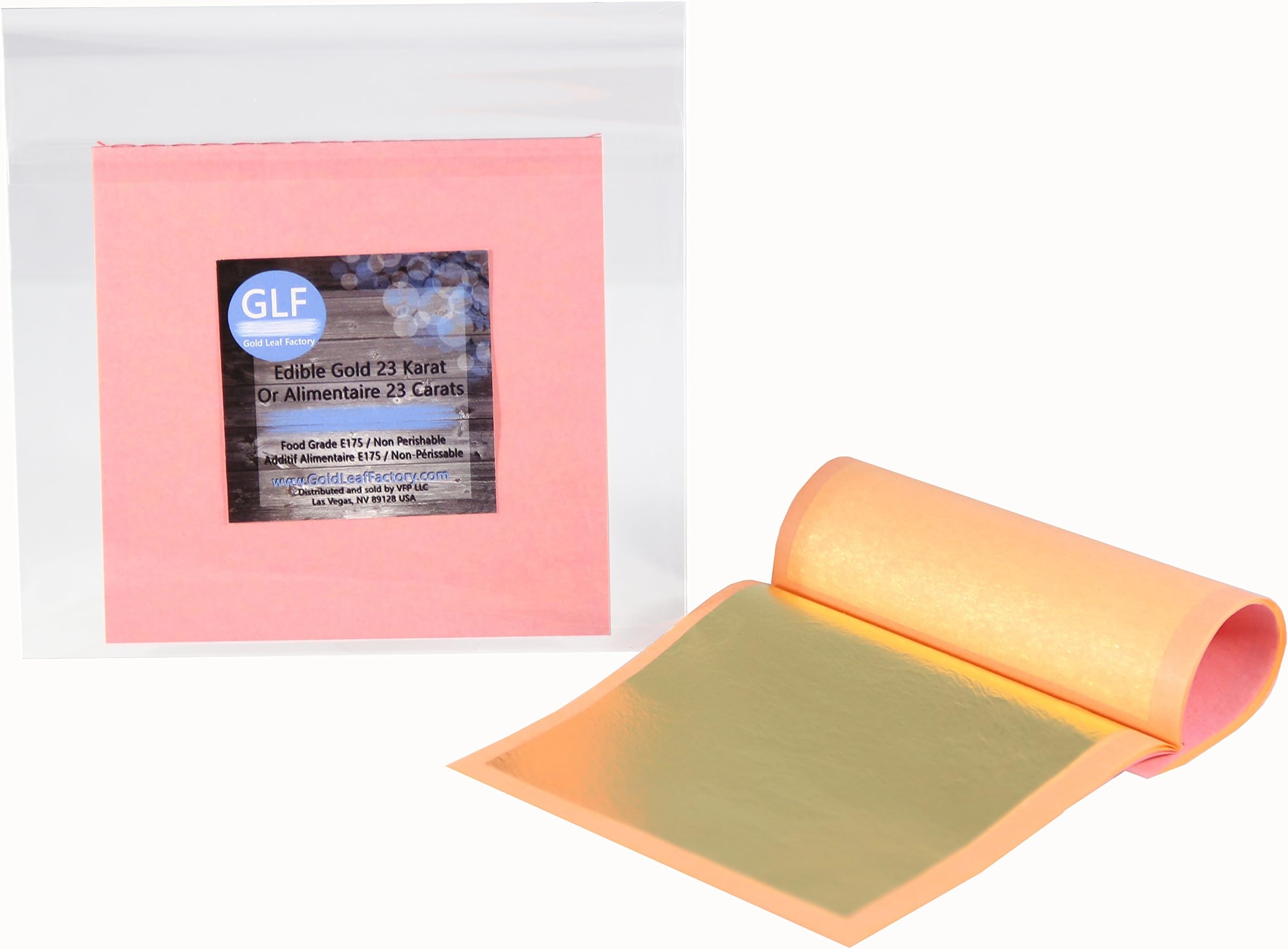 23 Karat Edible Gold Loose Leaf (Pack of 25 Leaves) 3-1/8"x3-1/8" / 80mmx80mm …
