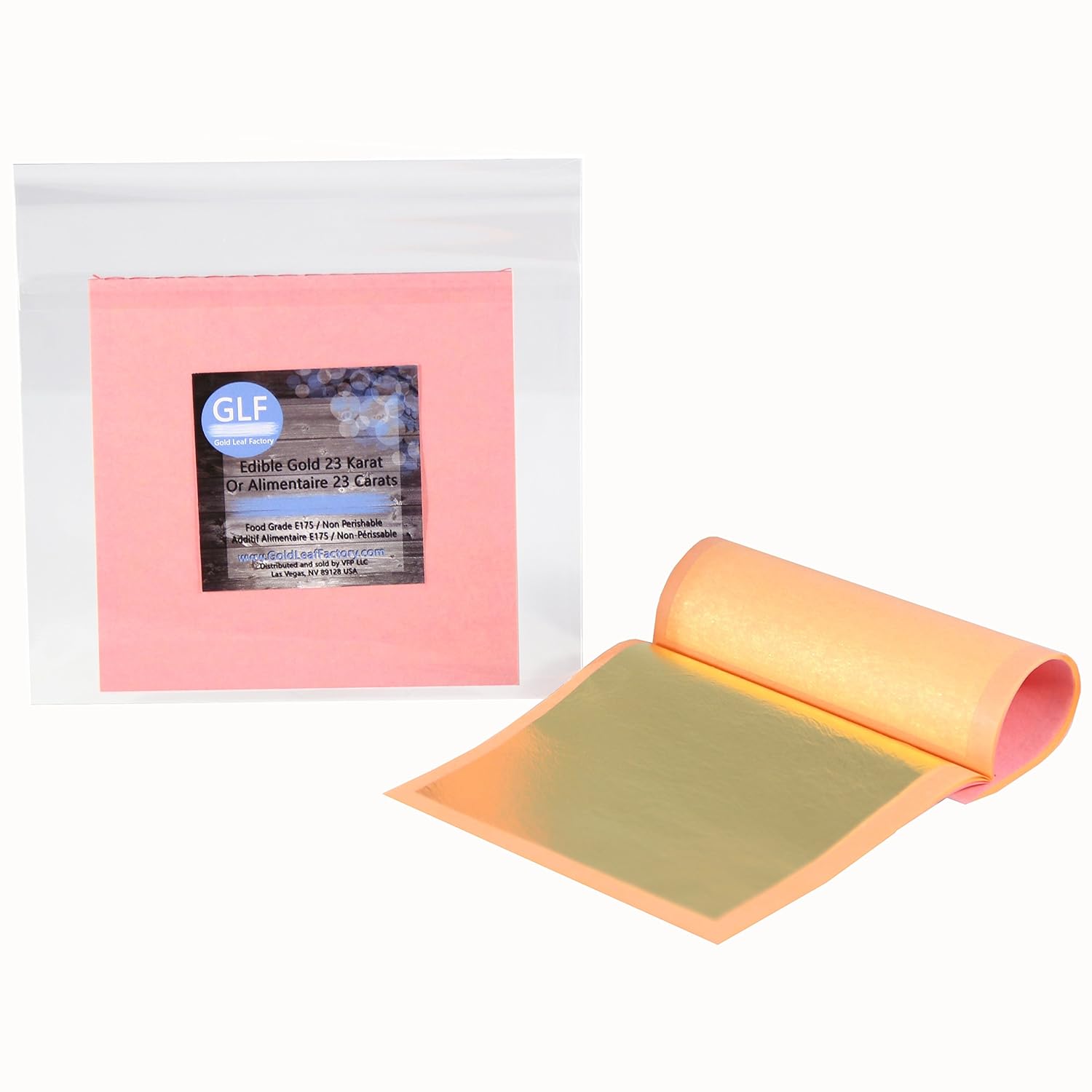 Amazon Com 23 Karat Edible Gold Loose Leaf Pack Of 25 Leaves 3 3 8 X3 3 8 85mmx85mm Gold Leaf Flakes Grocery Gourmet Food