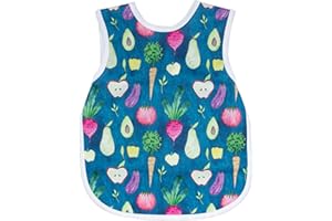 BapronBaby Organic Produce Bapron - No Neck Tie Safer Bib for Baby& Toddler - Soft Waterproof Stain Resistant - Machine Washable - Sz Baby/Toddler 6m-3T