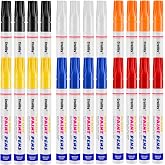 Paint Markers, 24 Pack Oil-Based Waterproof Quick Dry Permanent Paint Pen Set of 6 Colors for Rocks Painting, Wood, Fabric, Plastic, Canvas, Glass, Mugs, Metal, Tire, Stone, DIY Craft