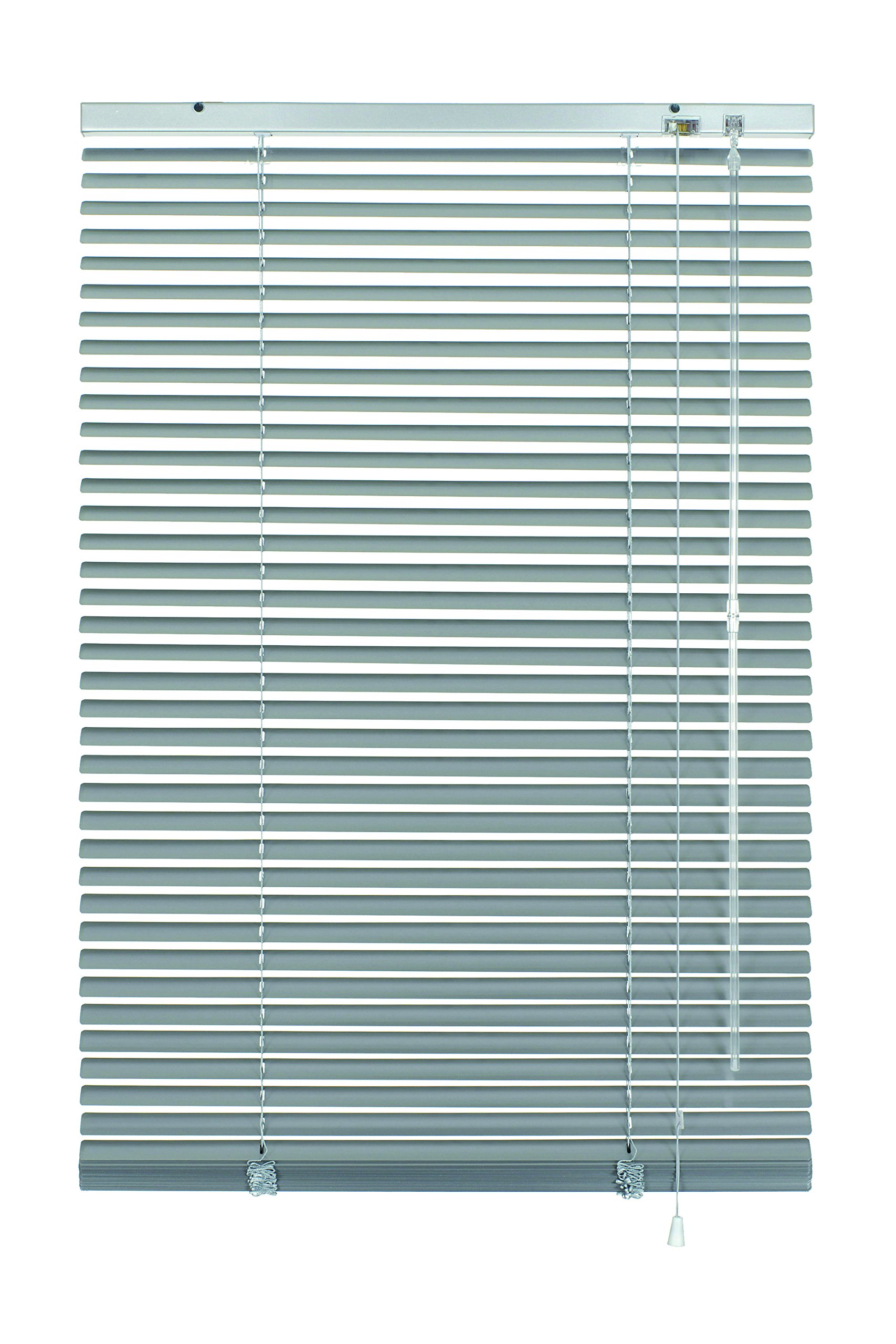 GARDINIA Aluminium Venetian Blinds, Visibility, Light and Glare Protection, Wall and Ceiling Mounting, Mounting Kit Included, Aluminium Venetian Blinds, Silver, 100 x 140 cm (WxH), 33837