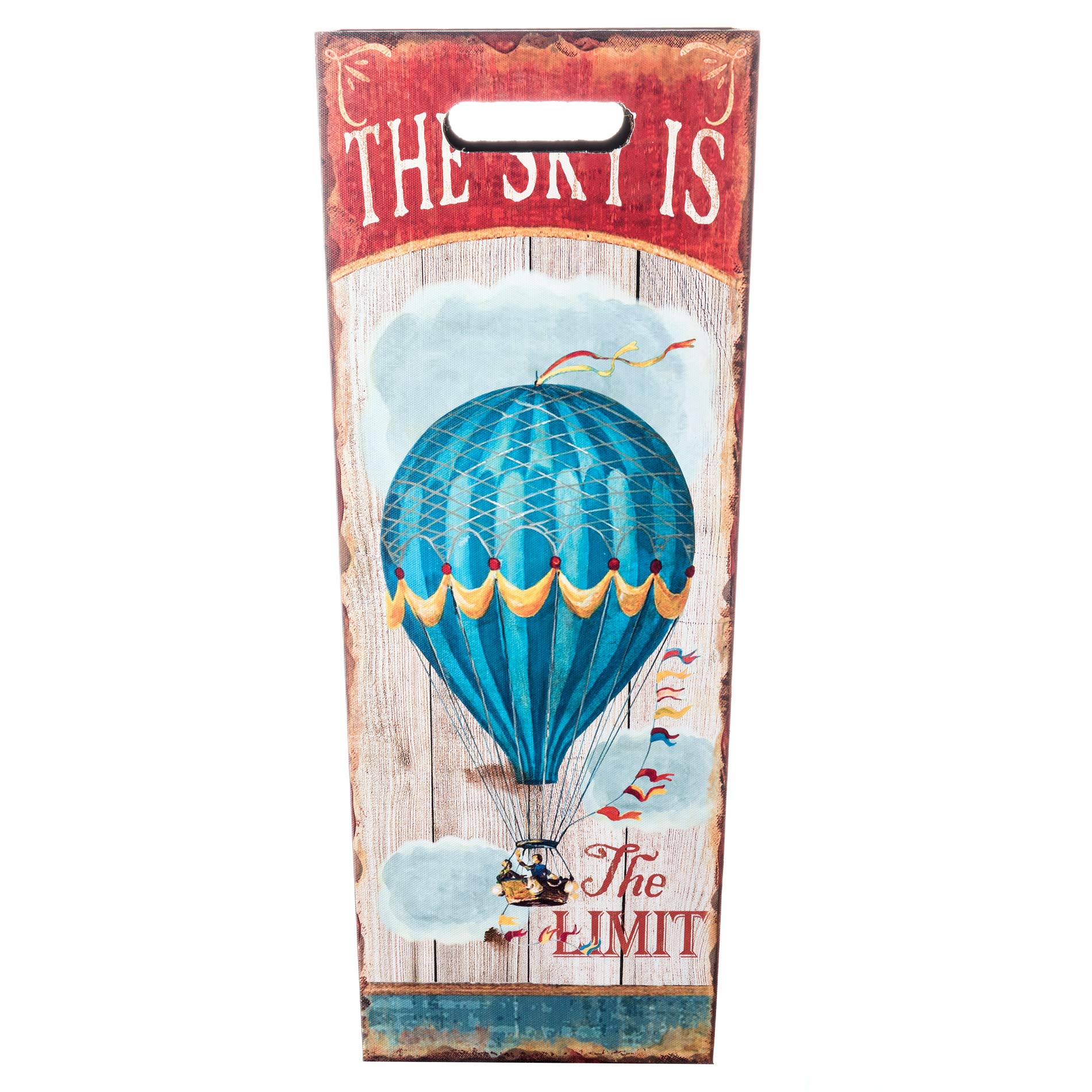 Rebecca Mobili Umbrella Rack Umbrella Holder Fabric Mdf White Red Vintage Style Entrance Home Office - 50 x 21 x 21 cm (H x W x D) - Art. RE4851