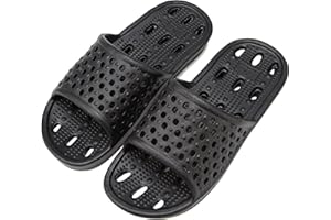 clootess Shower Shoes Slide for Men and Women Holes Bath Slipper Bathroom Sandal Pool Gym College Dorm Non-Slip