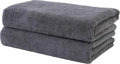 POLYTE Professional Quick Dry Lint Free Microfibre Hair Towel 2 Pack 50x101 cm
