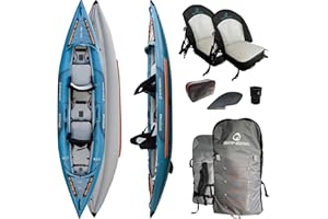 Spinera Tenaya Kayak | Performance Recreational | Allround | Full Inflatable | Reinforced SpinTEX Tubes | Light Weight Durable |Pro High Back Seat w.Air Cushion | Available as 1,2 or 3 Person Kayak