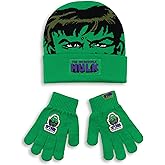 Marvel The Incredible Hulk Boys Green Beanie and Gloves Set | Winter Warmer Accessories for Kids