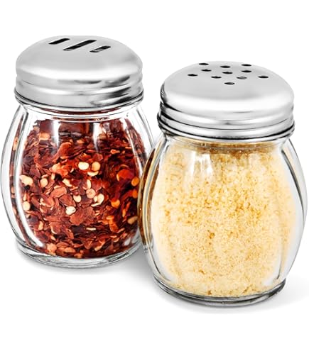 Great Shaker In Vetro Per Formaggio Grattugiato O Pepe – Tappo In Acciaio Inox, Capacità 6 Oz, Lavabile In Lavastoviglie