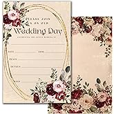 KGHYT Burgundy Floral Wedding Invitation Cards, Elegant Wedding Stationery | Elegant floral wedding invitations with premium styling, ideal for weddings, receptions and engagement celebrations.