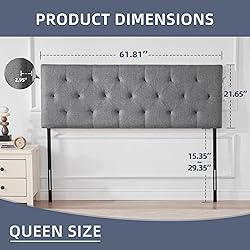 Howjoe Linen Upholstered Headboard Queen