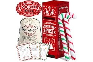 Humyoun 10 Pcs Christmas Letters to Santa Mailbox Kit North Pole Delivery Decoration with Letters Santa Sacks Christmas Decorative Box for Home Room Xmas Holiday Party Decorative