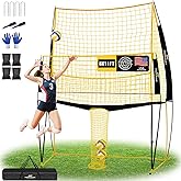 PodiuMax Volleyball Training Equipment, 11x8FT Adjustable 6.5–8 ft, Volleyball Practice Net for Serve & Spike, 2-in-1 Train & Play, Fast Setup, Stable Frame Training Net for Backyard Indoor Outdoor