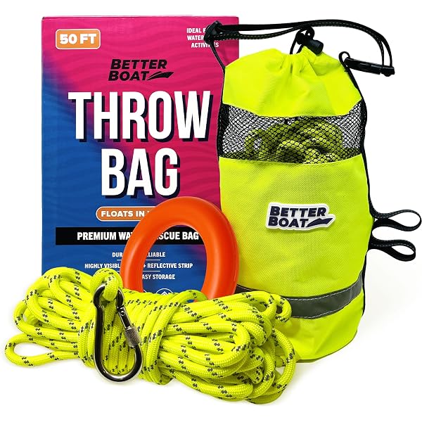 Corde De Sauvetage Flottante 16m – Sac De Lancer Orange, Diamètre 8mm, Bouée Flottante, Bandes Réfléchissantes, Pour Kayak, Pêche, Canoë