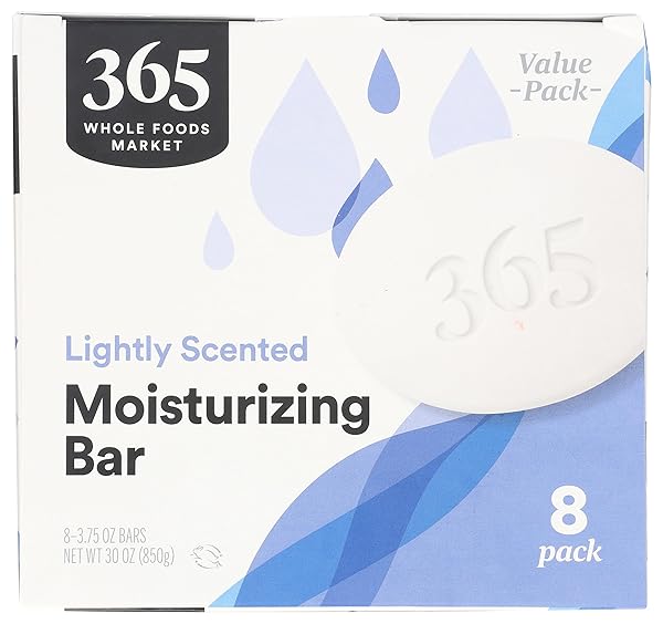 365 BY WHOLE FOODS MARKET, BAR SOAP, LIGHTLY SCENTED, 8 COUNT, 30 OUNCE