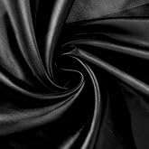 Black Satin Fabric 1 Yard x 61 Inch Satin Fabric by The Yard (Black) | Shiny &amp; Soft Polyester Cloth for Wedding Dress, Sewing, Draping, DIY Crafts, Party Decor