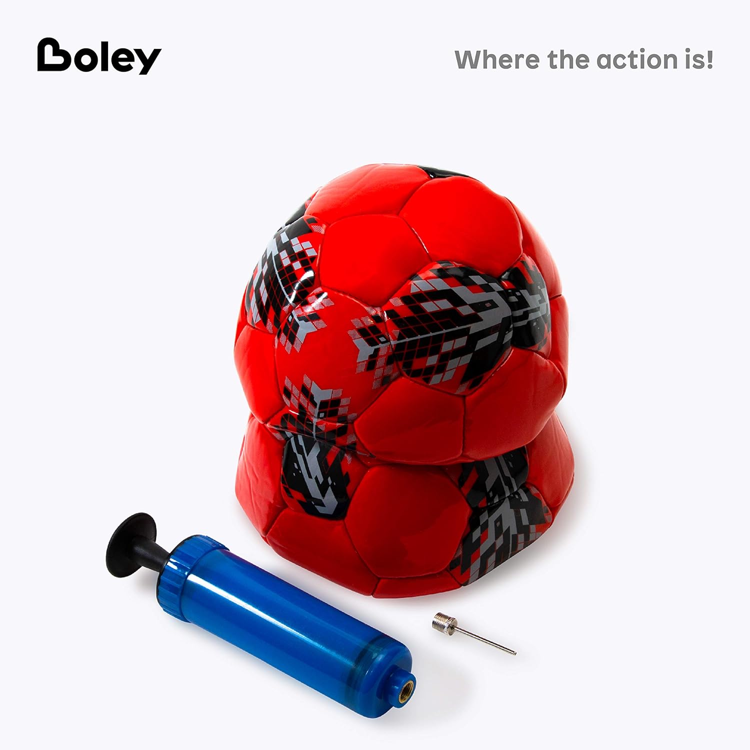 Boley Red & Black Soccer Balls with Air Pump - 2 Pack Inflatable Small Soccer Ball Set for Kids : Sports & Outdoors