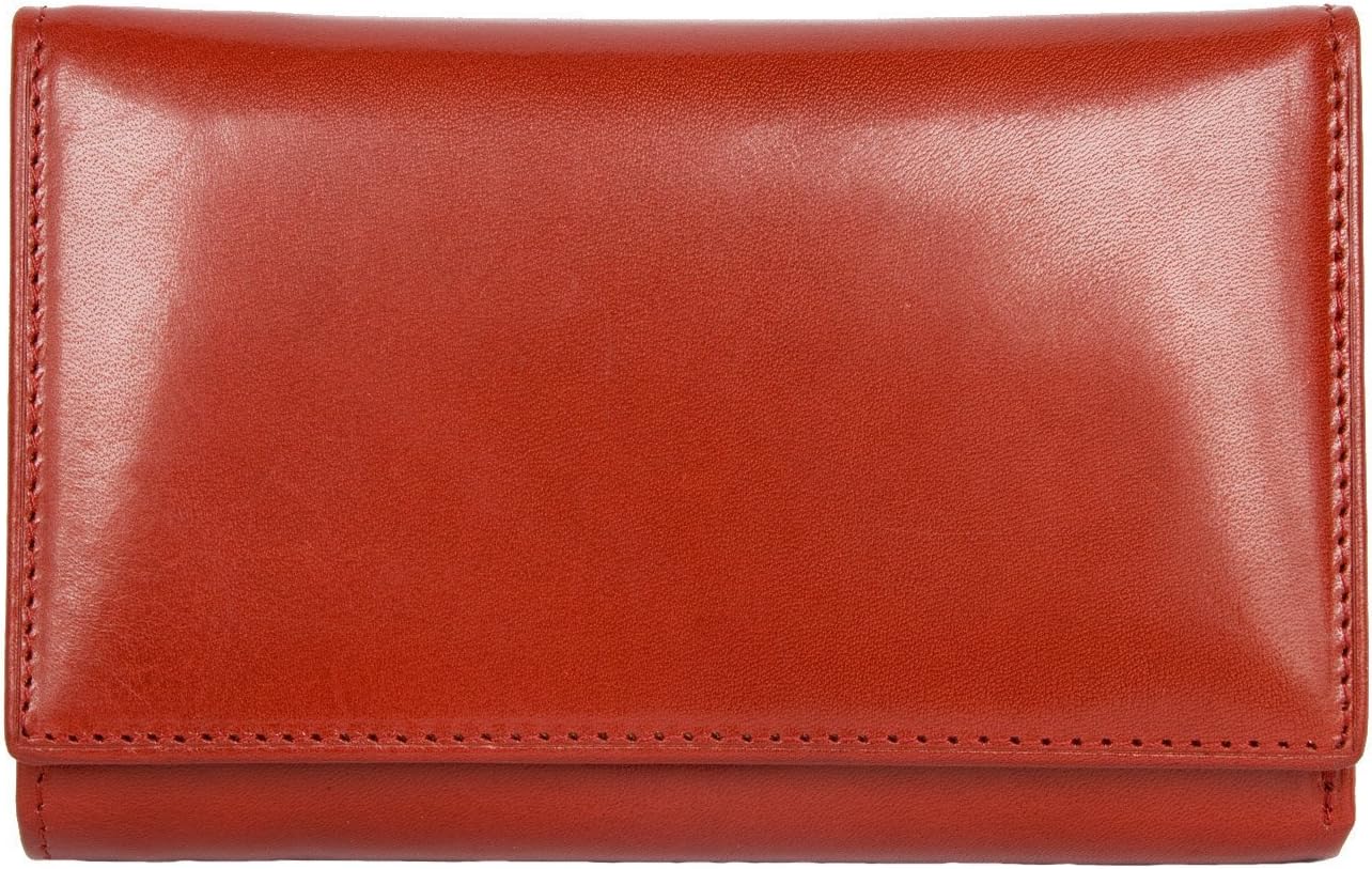 Women's Middle Size Red Genuine Leather Wallet