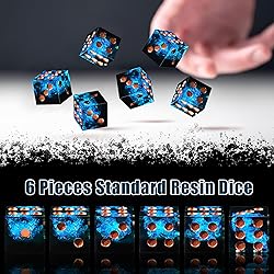 AUSTOR 6 Sided Dice 16mm Resin D6 Dice Handmade